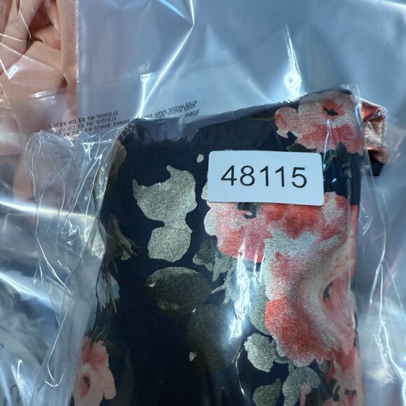 Olivia Matthews Dress Women 16 Blue Floral Shift Short Short Sleeve Casual - Picture 7 of 7